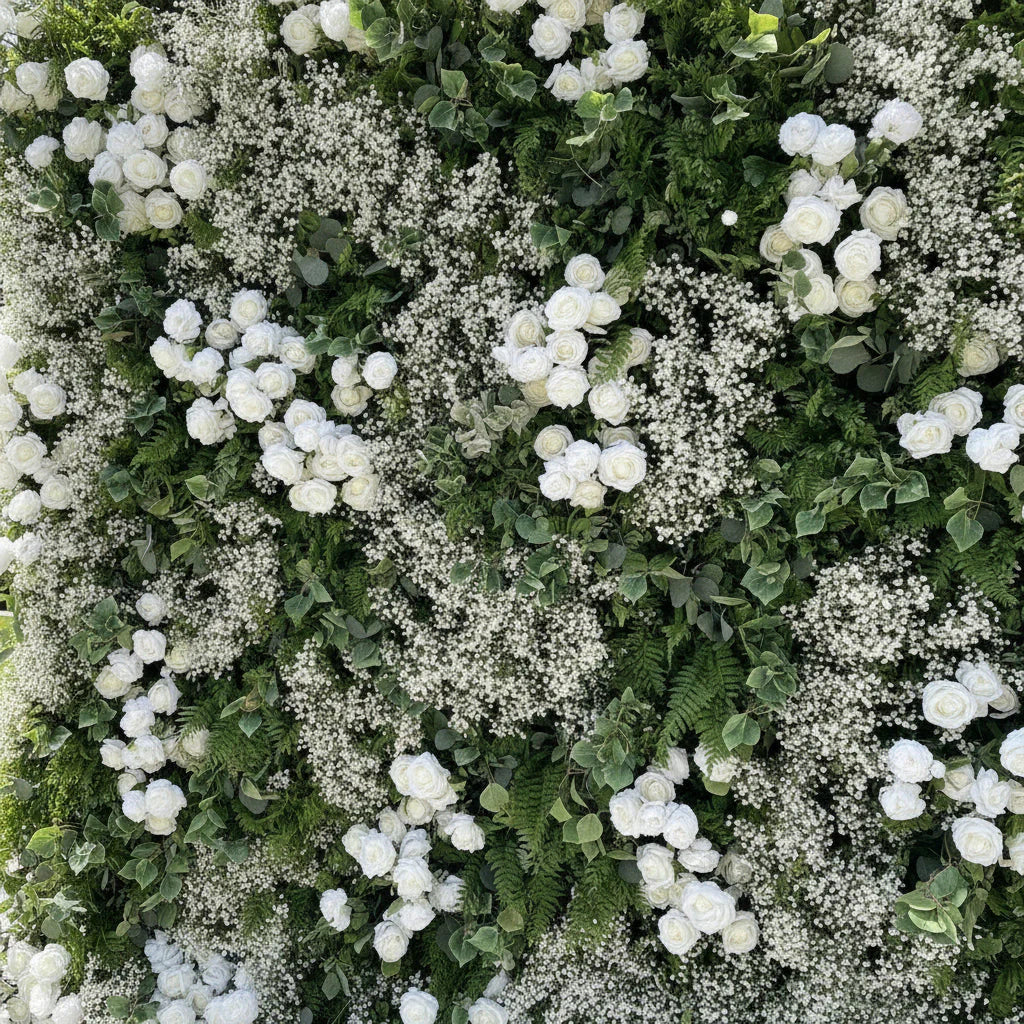 Green & White Baby's Breath Premium Flower Backdrops | 233