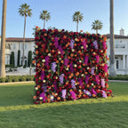 Dripping Florals Purple & Orange Premium Flower Backdrops | 119