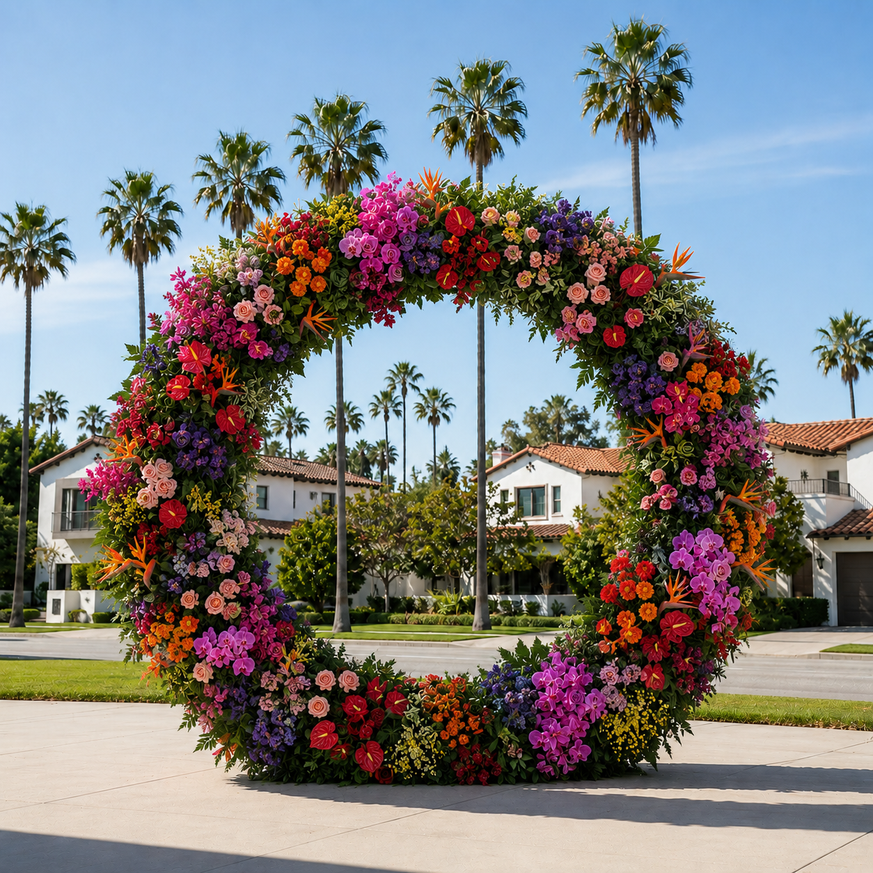 Pink, Orange, Red, Purple Deluxe Premium Flower Backdrops | 335