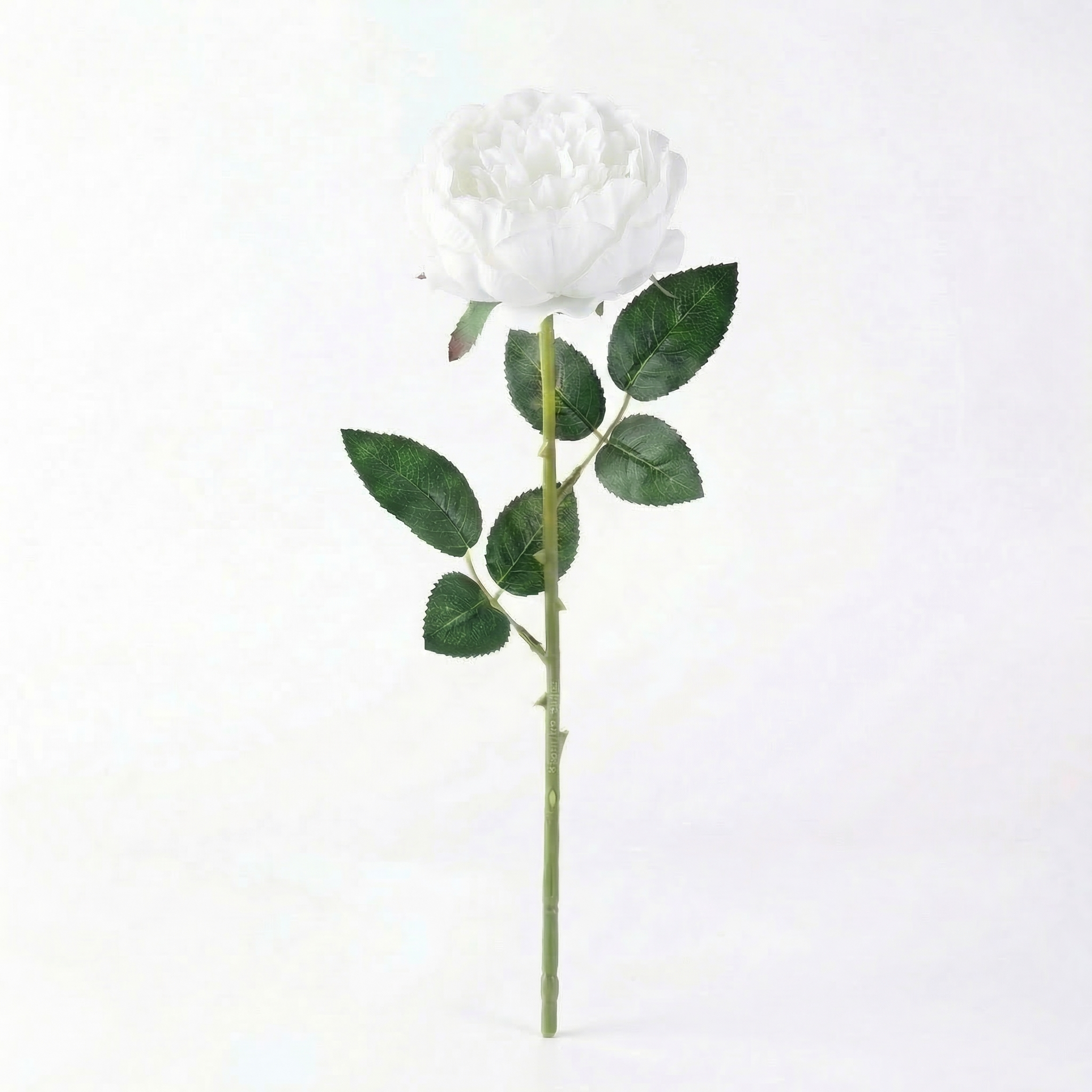 Real Touch Rose Peony Stem | White