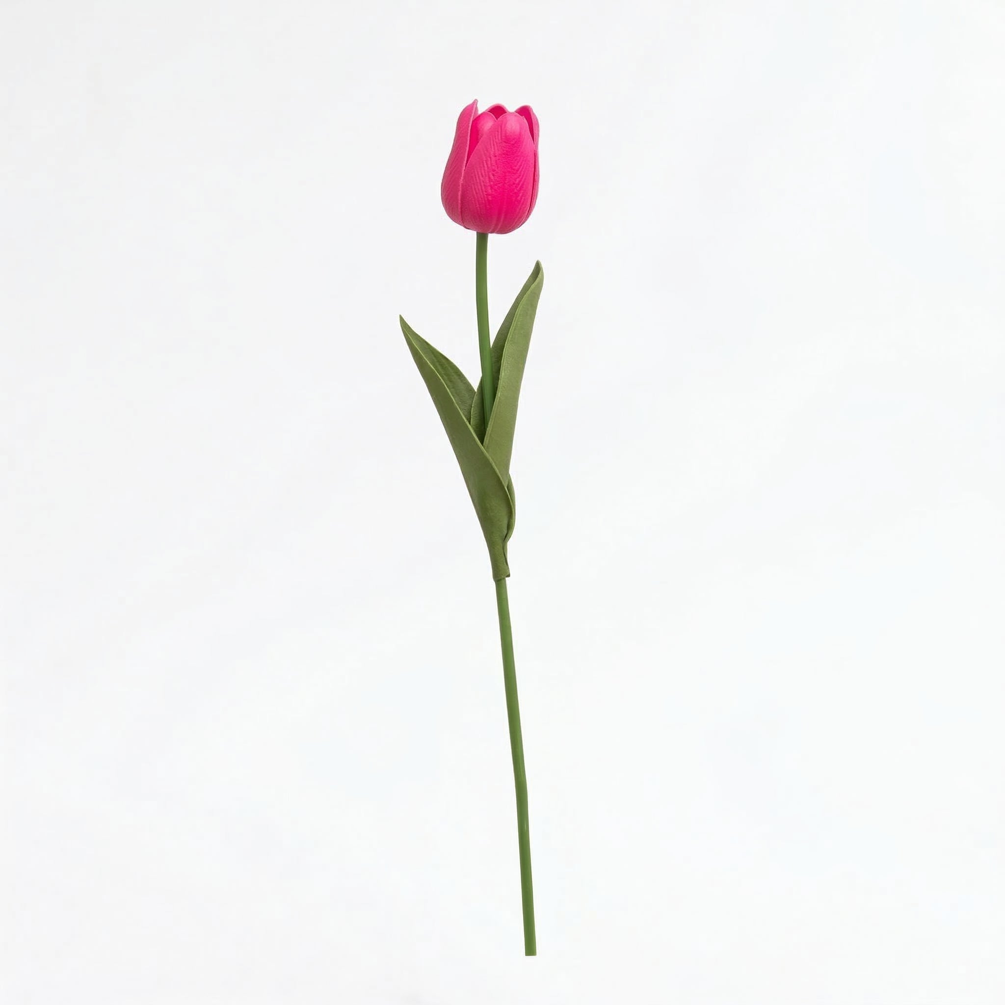 Real Touch Tulip Stem | Bright Pink