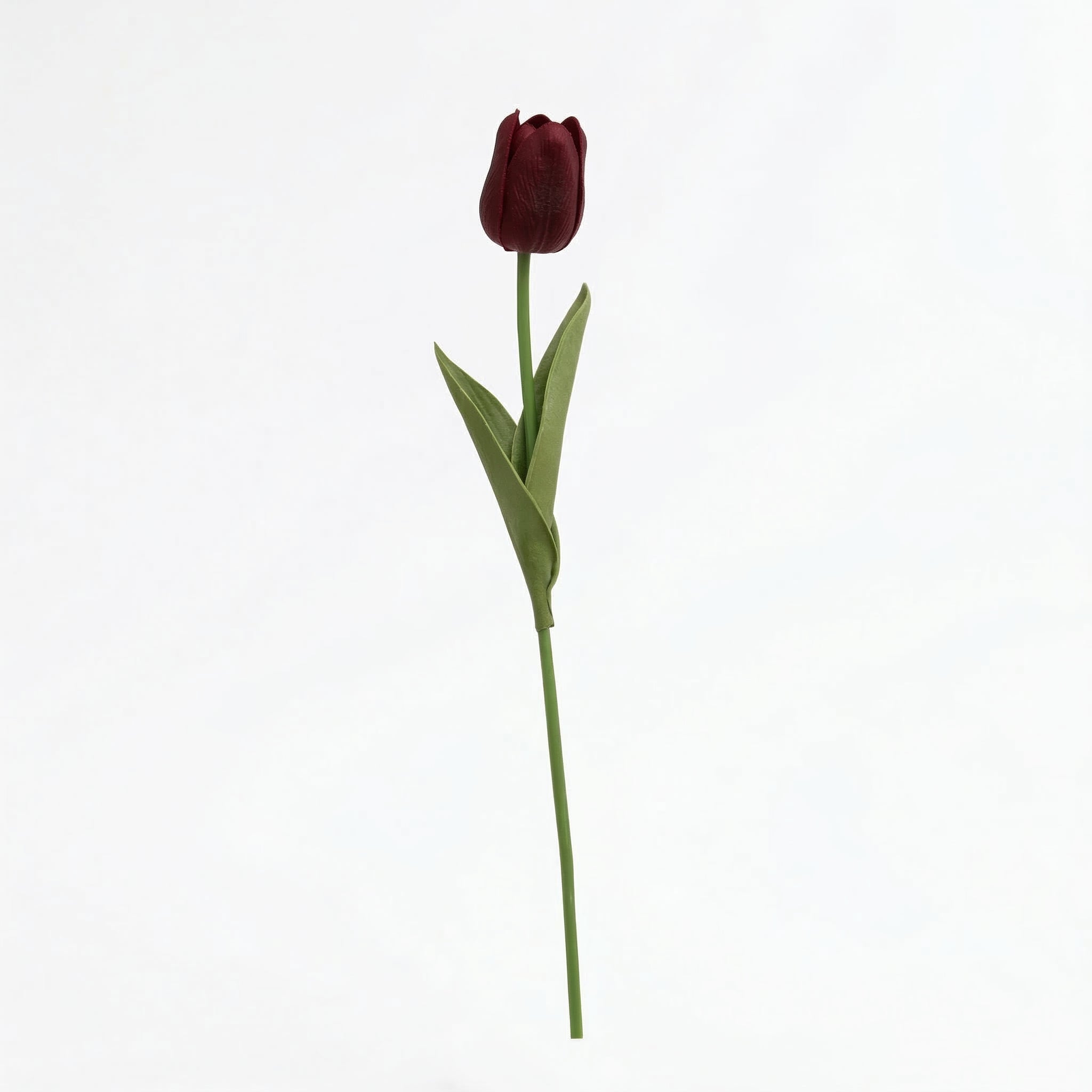 Real Touch Tulip Stem | Dark Red