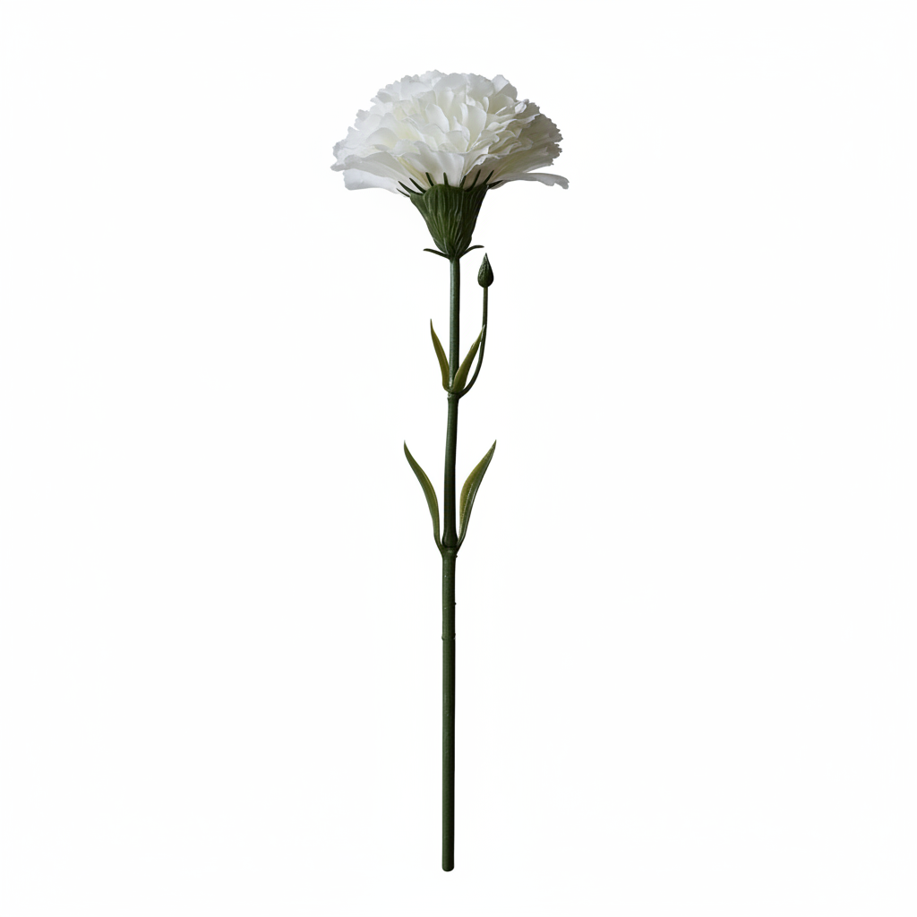 Real Touch Carnation Stem | White