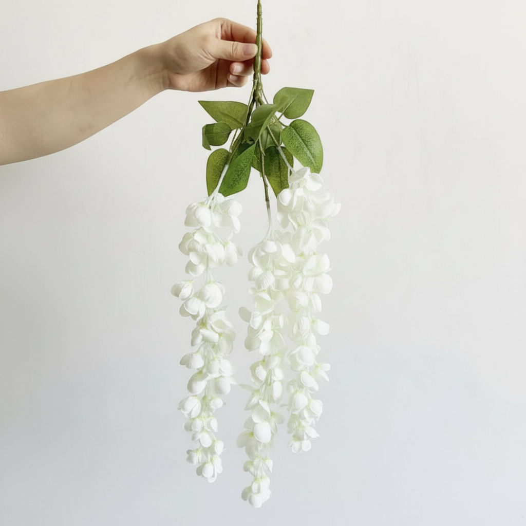 Real Touch Wisteria Stem | White