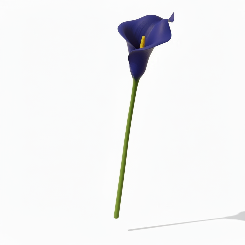 Real Touch Calla Lily Stem | Dark Blue