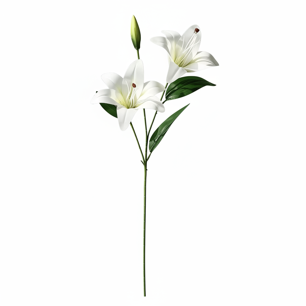 Real Touch Lily Stem | White