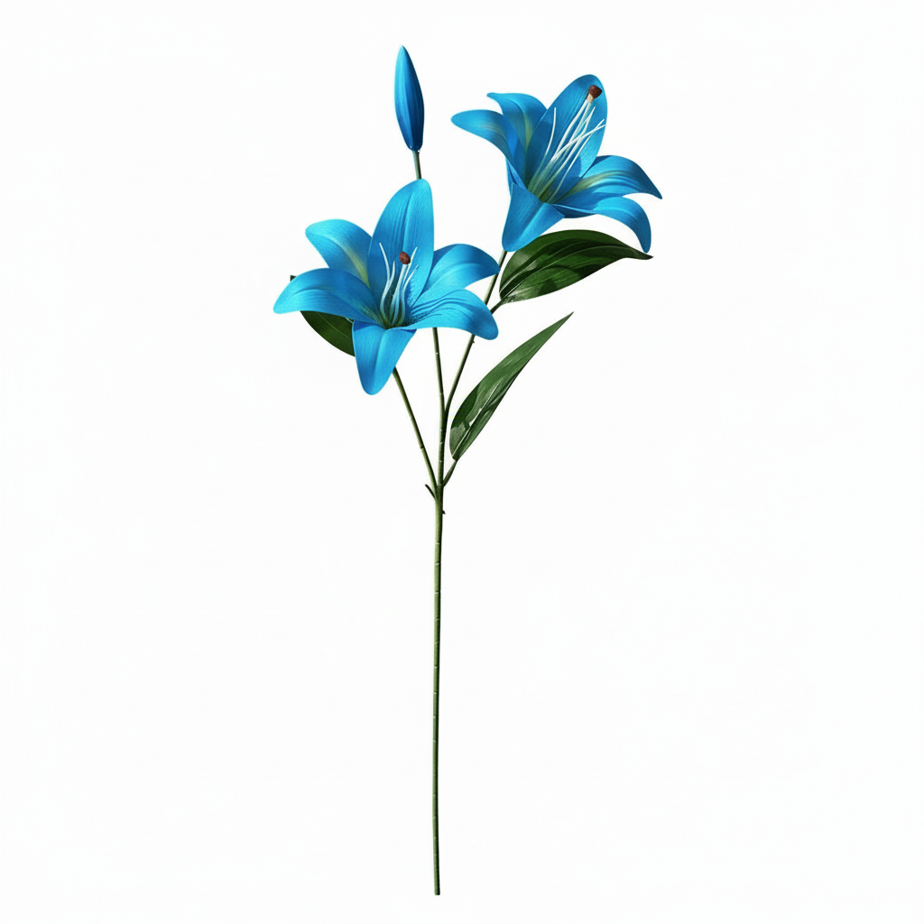 Real Touch Lily Stem | Bright Blue