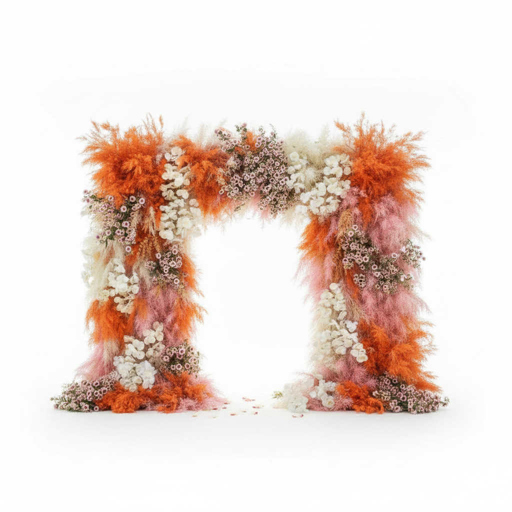 Into the Meadow Premium Orange & Pink Flower Backdrops | 115