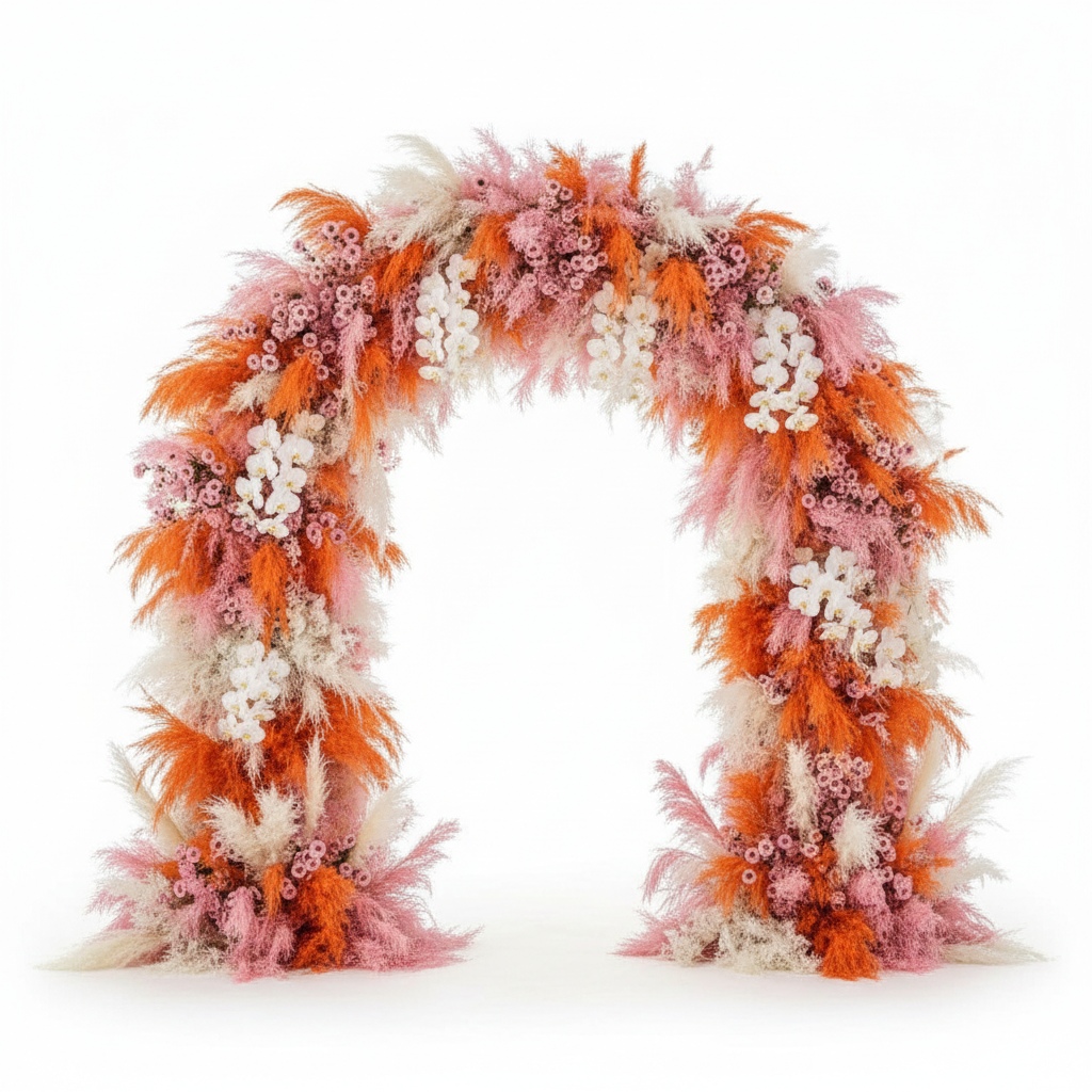 Into the Meadow Premium Orange & Pink Flower Backdrops | 115