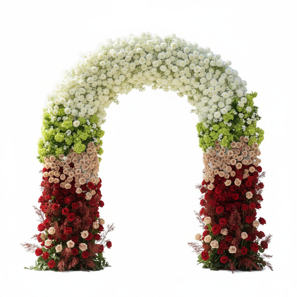 White, Green, Red and Pink Premium Rose Flower Backdrops | 327