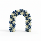 Babys Breath Dark Blue & White Rose Premium Flower Backdrops | 332