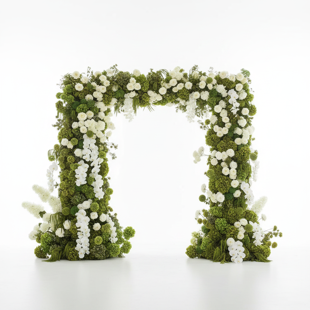 Premium Greenery & White Flower Backdrops | 4587