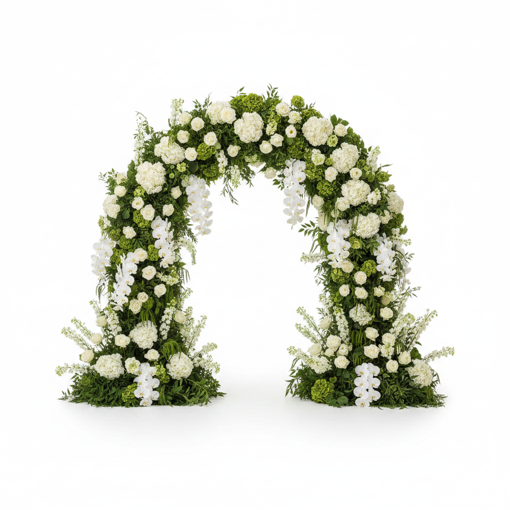 Premium Greenery & White Flower Backdrops | 4587