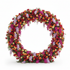 Dripping Florals Purple & Orange Premium Flower Backdrops | 119