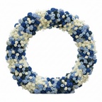 Babys Breath Dark Blue & White Rose Premium Flower Backdrops | 332
