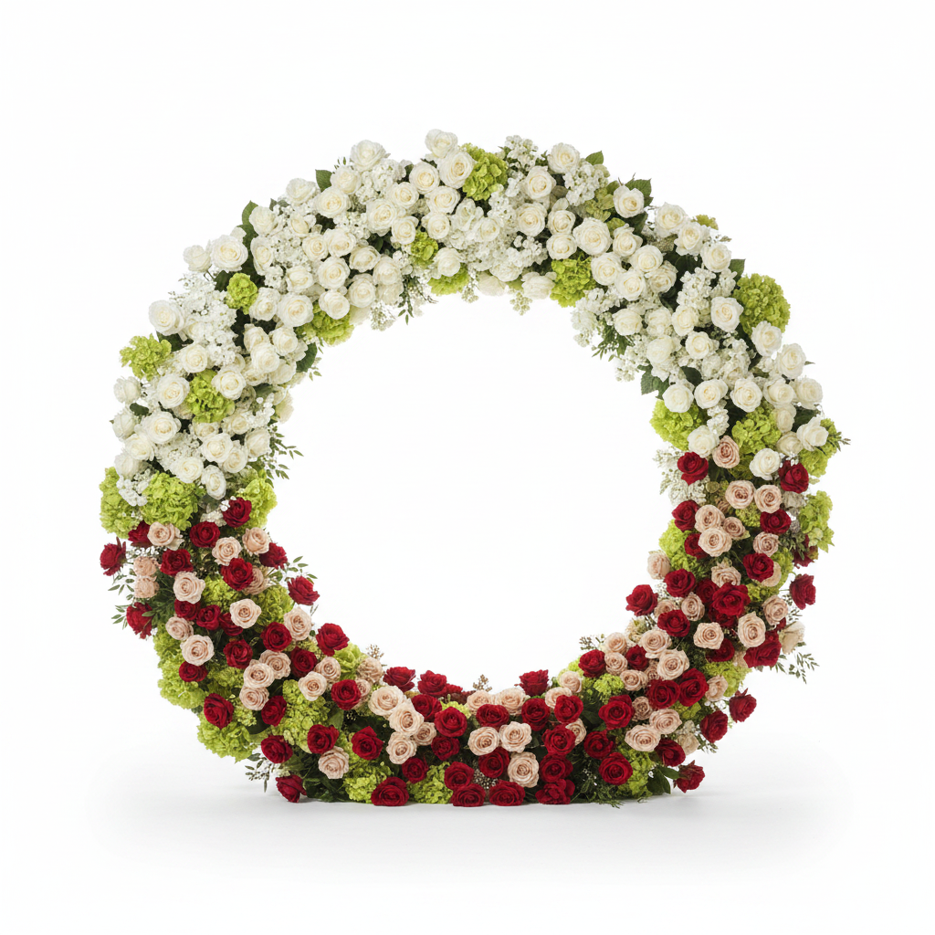 White, Green, Red and Pink Premium Rose Flower Backdrops | 327