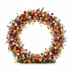 Premium Blue, Orange, Yellow and Red 2 Piece Flower Backdrops | 4608