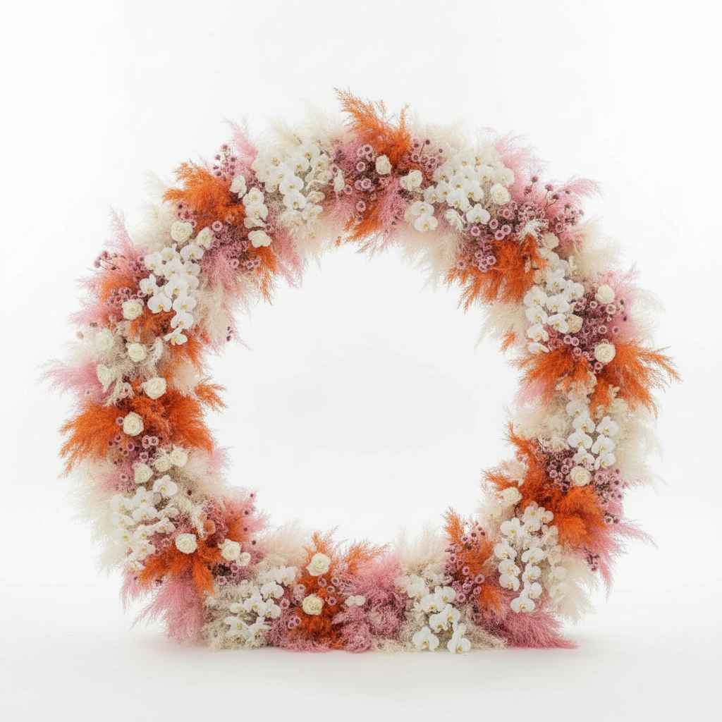 Into the Meadow Premium Orange & Pink Flower Backdrops | 115