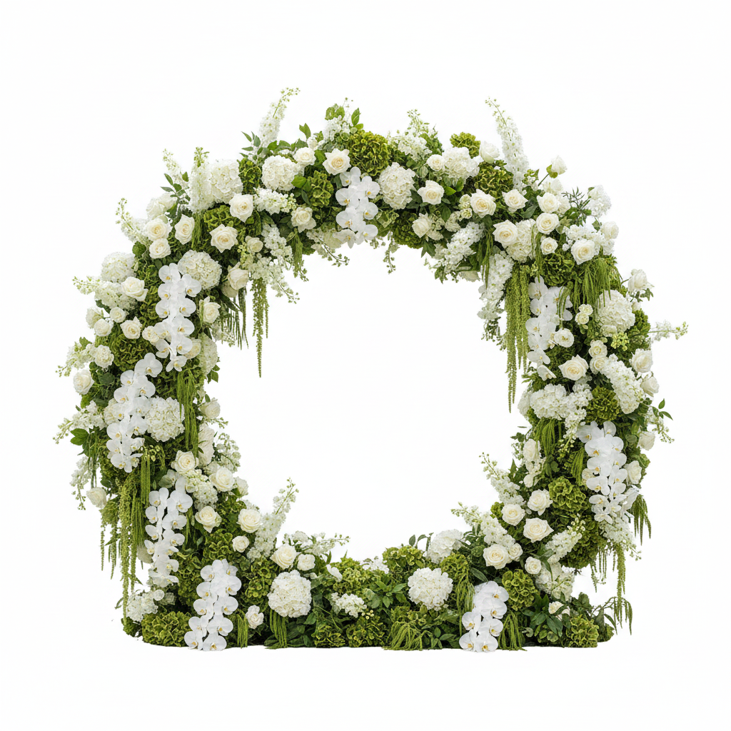 Premium Greenery & White Flower Backdrops | 4587