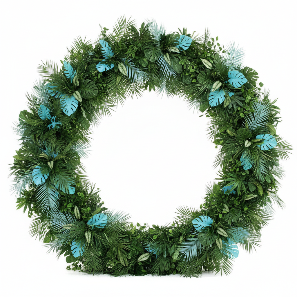Blue Tropical Premium Greenery Backdrops | 526