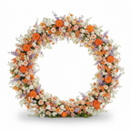 Premium Purple, Orange and White Greenery Flower Backdrops | 4569